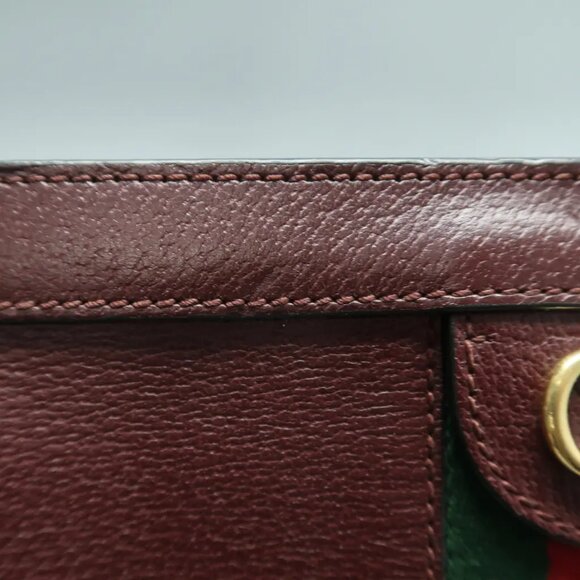 GUCCI Ophidia Maroon Leather Shoulder Bag 813-022425 - Picture 8 of 12